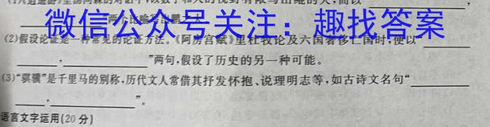 安徽省2023年春学期八年级期末抽测试卷语文