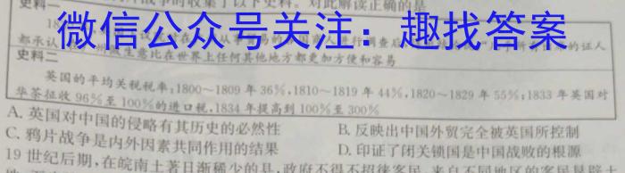 湖南天壹名校联盟2023届高三5月大联考历史