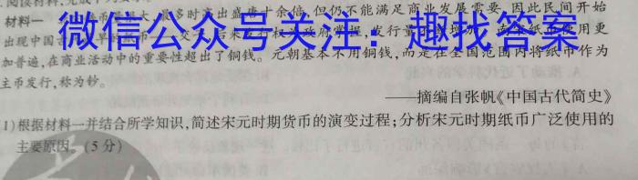 安徽省2023年肥西县九年级第二次质量调研历史