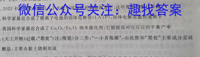 安徽省颍上县2023届九年级教学质量检测（5月）化学