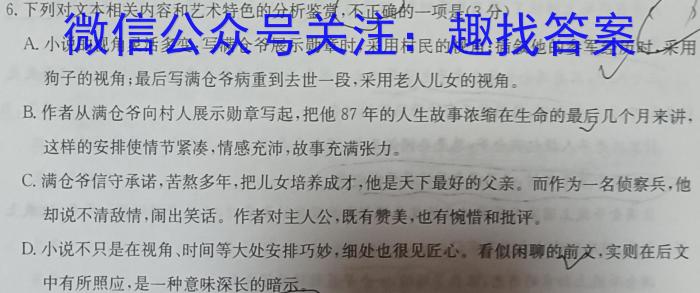 安徽省2023年中考导航总复习三轮模拟（三）语文