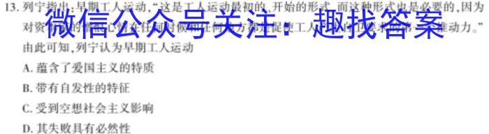 2023年陕西省初中学业水平考试冲刺卷政治s