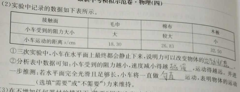 ［太原二模］太原市2023年初中学业水平模拟考试（二）-物理