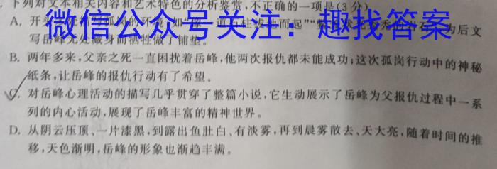 郴州九校联盟2023届适应性测试(5月)语文