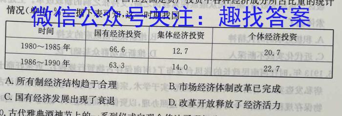 甘肃省武威市2023年高三年级5月联考历史