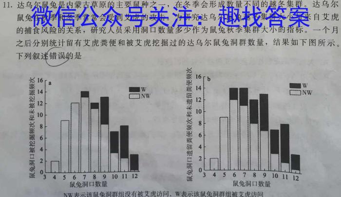 2023年普通高等学校招生全国统一考试·专家猜题卷(二)生物试卷答案