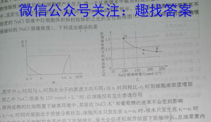 三晋名校联盟·2022-2023学年高中毕业班阶段性测试（七）生物