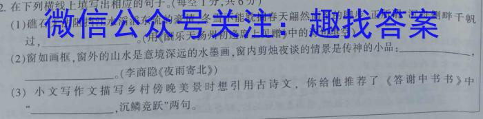 安徽省2025届八年级G5联动教研第一次阶段性调研/语文