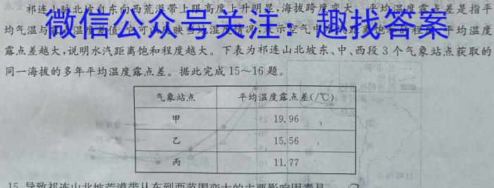 山西省2023届九年级山西中考模拟百校联考考试卷（四）s地理