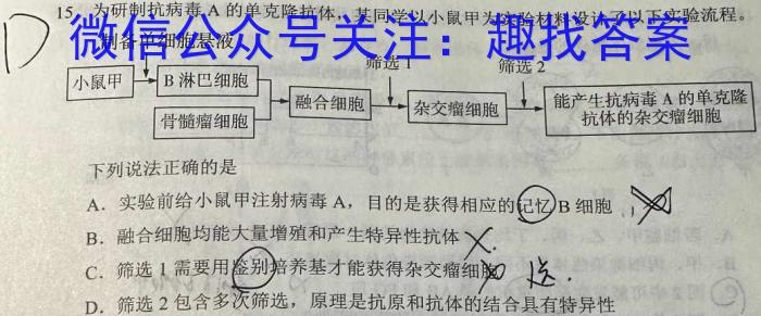 重庆好教育联盟2023-2024学年度高一年级上学期12月联考数学