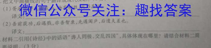 2023年安徽省初中毕业学业考试冲刺试卷(二)语文
