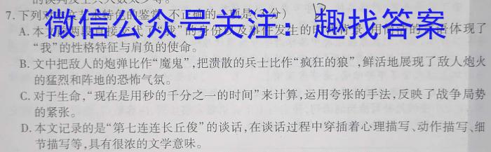 河南省2023年春期高中二年级期终质量评估语文