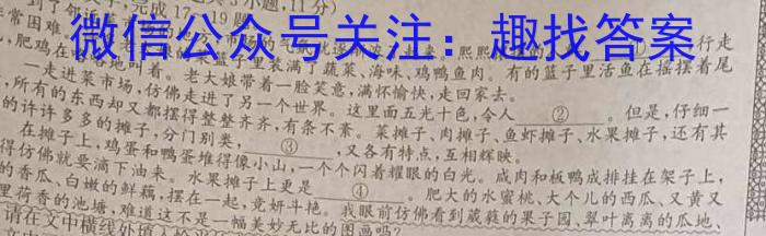 陕西省2023年九年级教学质量检测B（圆圈横线）语文