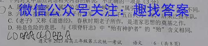 岳阳市2023年高二教学质量监测(6月)语文