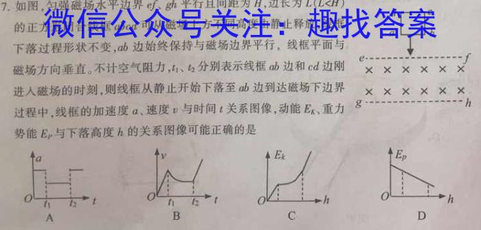 菁师联盟2023届5月质量监测考试q物理