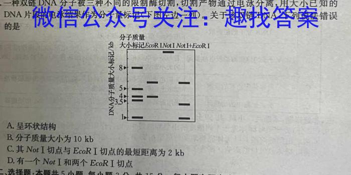 中昇2023~2024学年高三开年大联考数学