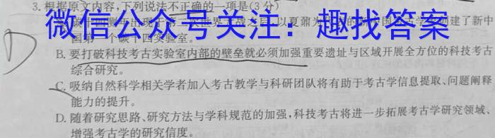 河南省洛阳创新发展联盟2024届高三阶段性检测(23-583C)语文