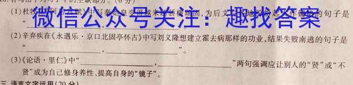 四川省高中2023届毕业班高考冲刺卷(一)语文