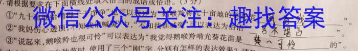 2023年广西初中学业水平考试(新中考)模拟卷(三)语文