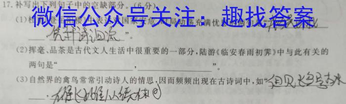 2023年安徽省初中毕业学业考试冲刺试卷(二)语文