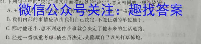 新高考金卷重庆市2023届押题卷(一)语文