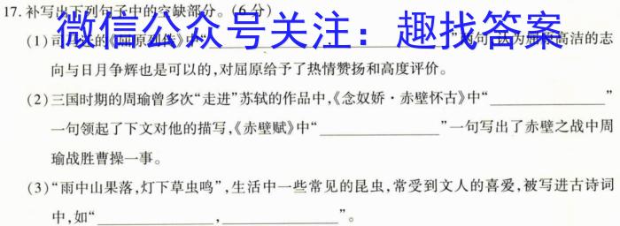 河北省2023届中考考前抢分卷(CCZX A HEB)语文