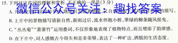 2023年普通高等学校招生全国统一考试 考前预测·精品押题卷(四)语文