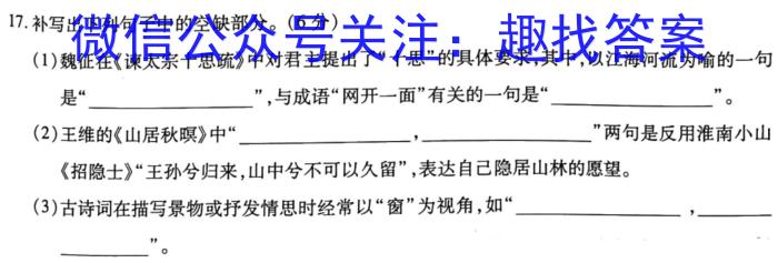 名校之约—2023河南省中招考试仿真试卷(B)语文