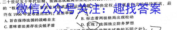 陕西省2023年九年级模拟检测卷B（正方形套菱形）历史