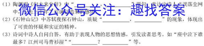 安徽省2023届中考考前抢分卷【CCZX A  AH】语文