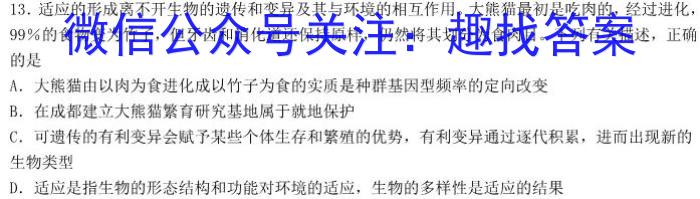 安徽省2024届中考考前抢分卷CCZX C AH数学