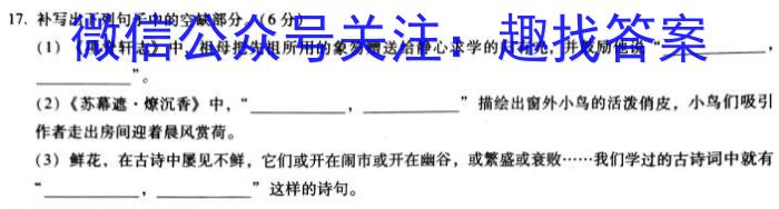 2023年安徽省初中毕业学业考试模拟仿真试卷(三)语文