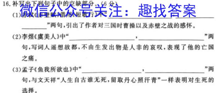 莆田市2022-2023学年高二年级下学期期末质量监测语文