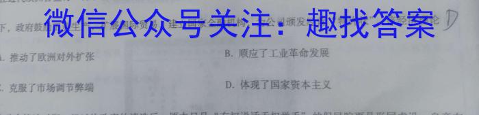 九师联盟2022~2023学年高二摸底联考巩固卷（LG）历史