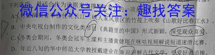 河北省2023年高二年级下学期期末联考（6月）语文