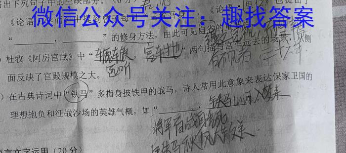 2023年中考密卷·临考模拟卷（二）语文