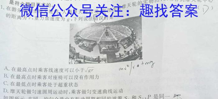 云南省燕博园2023届高三年级综合能力测试(CAT)(二)f物理