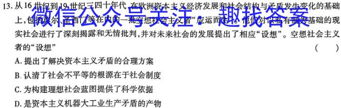 非凡吉创 2022 -2023下学年高三年级TOP二十名校猜题大联考(233623D)(二)历史试卷