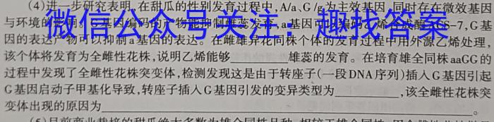 文博志鸿 2023年河南省普通高中招生考试模拟试卷(密卷一)数学