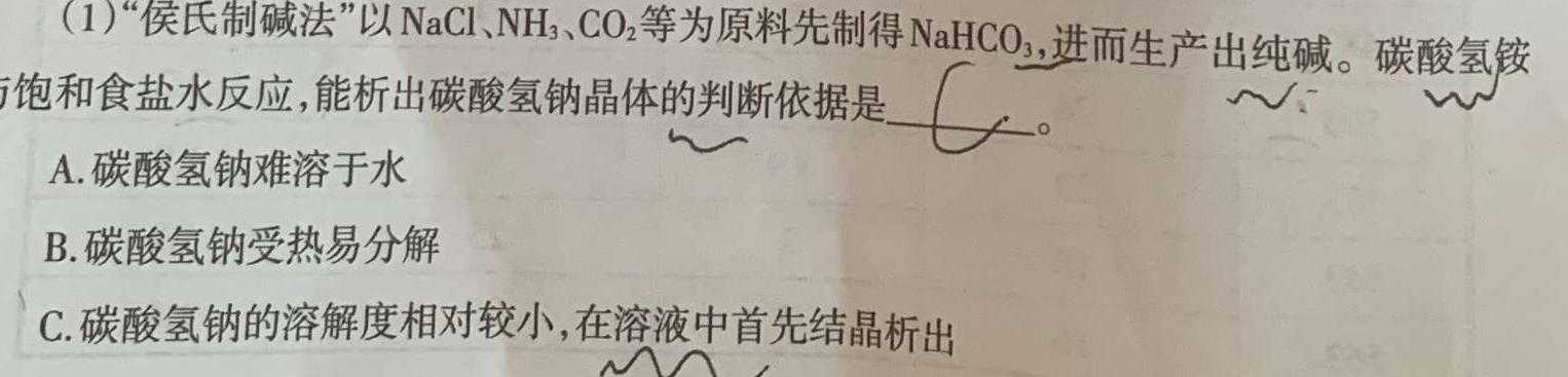 2023年陕西省初中学业水平考试·中考信息卷A化学