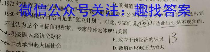 皖淮名校联盟2022~2023学年度第二学期高二联考(23-463B)历史