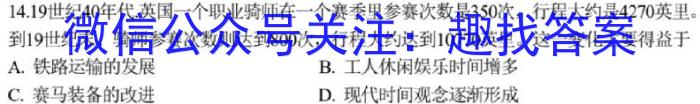 2023年昆明一中、银川一中高三联合考试二模(5月)(新教材)历史