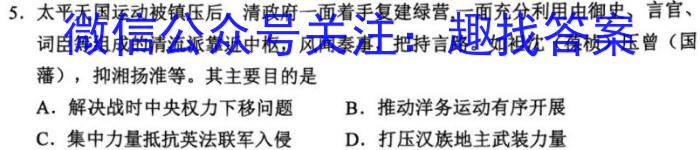 2022-2023学年安徽省九年级教学质量监测（八）历史