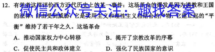 皖智教育 安徽第一卷·2023年八年级学业水平考试信息交流试卷(九)历史