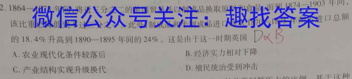 庐江县2022-2023学年度高二年级第二学期期末教学质量抽测历史