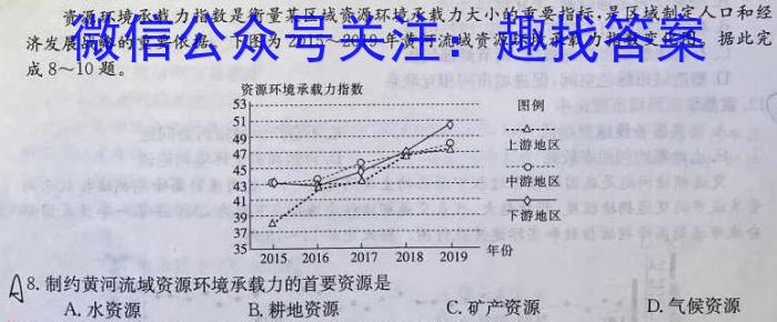 安徽第一卷·2024-2023学年安徽省八年级教学质量检测(八)q地理