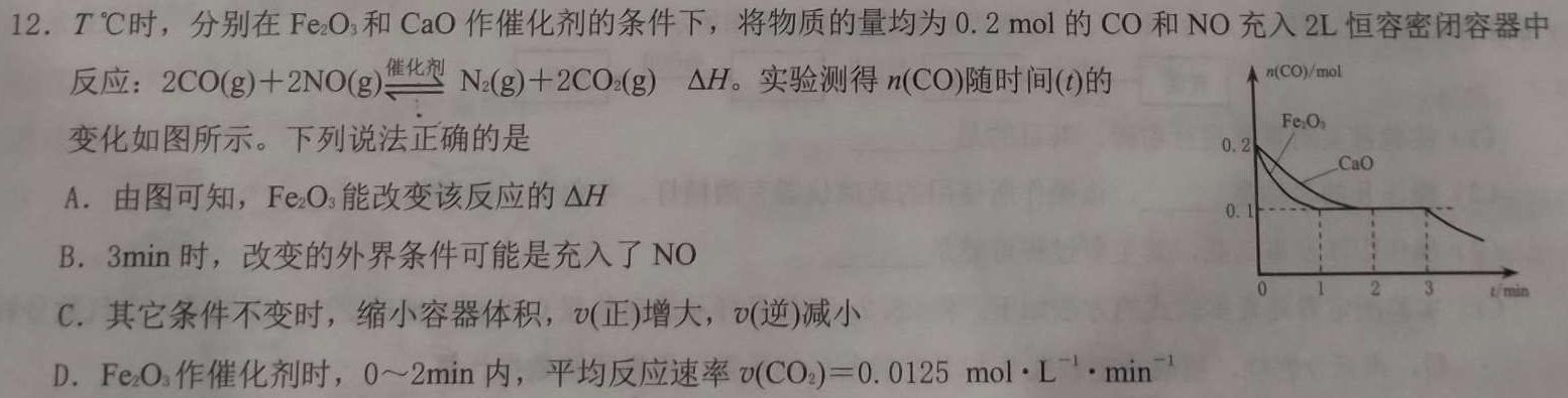 抚州市2022-2023学年度下学期高二学生学业质量监测化学