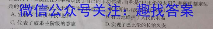 安徽省2023届九年级下学期教学评价三历史