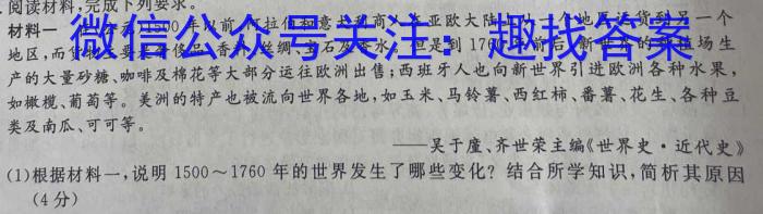 安徽省2023届中考考前抢分卷【CCZX A  AH】历史