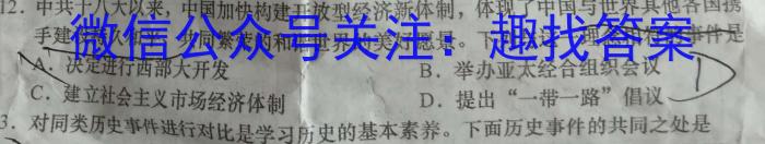 陕西省2023年初中学业水平考试联考模拟卷A历史